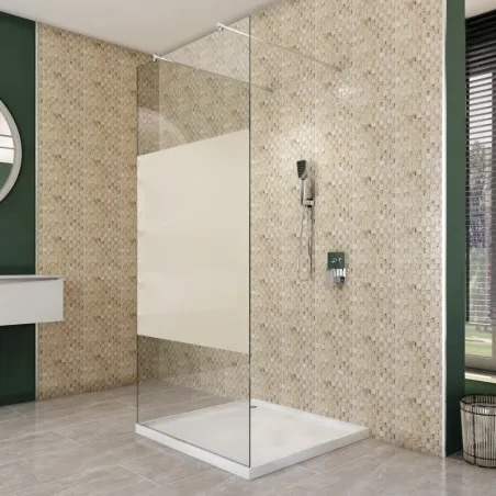 Walk In Dusche - Almada 09 - Duschwand - Chrom - Blinds