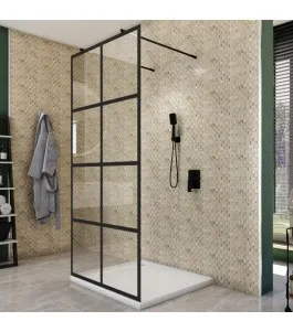 Walk In Dusche - Amora 09 - Duschwand - Schwarz - Loft 2