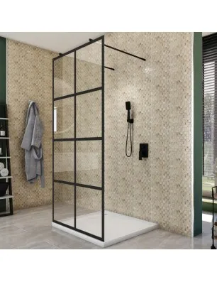 Walk In Dusche - Amora 09 - Duschwand - Schwarz - Loft 2