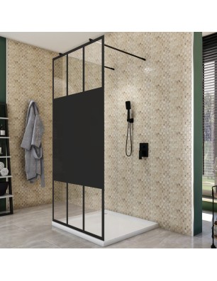 Walk In Dusche  - Amora 09 - Duschwand - Schwarz - Loft 4