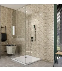 Walk In Dusche - Almada 10 - Duschwand - Chrom - Klarglas