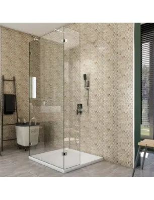 Walk In Dusche - Almada 10 - Duschwand - Chrom - Klarglas