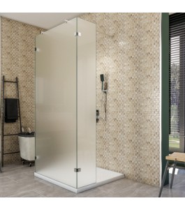 Walk In Dusche  - Almada 10 - Duschwand - Chrom - Satino