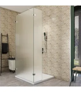 Walk In Dusche - Almada 10 - Duschwand - Chrom - Satino