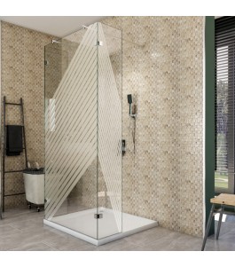 Walk In Dusche  - Almada 10 - Duschwand - Chrom - Bevels