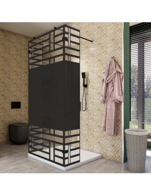 Walk In Dusche  - Amora 10 - Duschwand - Schwarz - Loft 5
