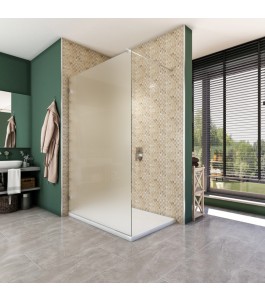 Walk In Dusche  - Almada 01 - Duschwand - Chrom - Satino