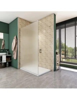 Walk In Dusche - Almada 01 - Duschwand - Chrom - Satino