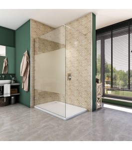 Walk In Dusche  - Almada 01 - Duschwand - Chrom - Blinds