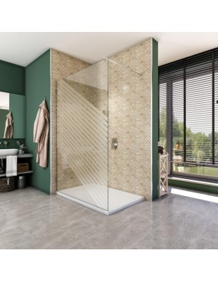 Walk In Dusche  - Almada 01 - Duschwand - Chrom - Bevels
