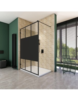 Walk In Dusche  - Amora 01 - Duschwand - Schwarz - Loft 4