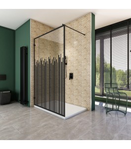 Walk In Dusche  - Amora 01 - Duschwand - Schwarz - Loft 6