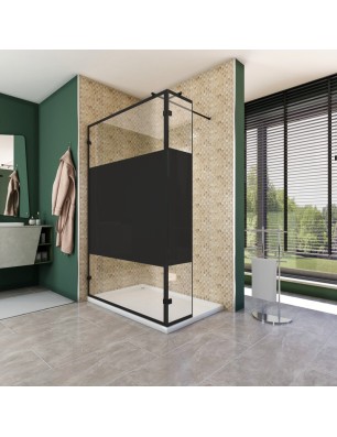 Walk In Dusche  - Amora 03 - Duschwand - Schwarz - Loft 3