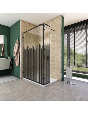 Walk In Dusche  - Amora 03 - Duschwand - Schwarz - Loft 6