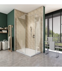 Walk In Dusche  - Almada 04 - Duschwand - Chrom - Bevels