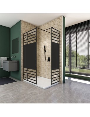 Walk In Dusche  - Amora 04 - Duschwand - Schwarz - Loft 5