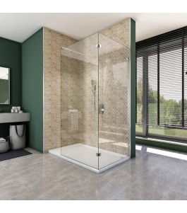 Walk In Dusche  - Almada 05 - Duschwand - Chrom - Klarglas