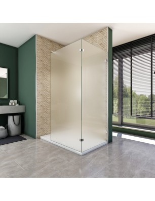 Walk In Dusche  - Almada 05 - Duschwand - Chrom - Satino