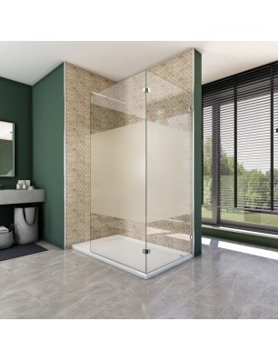 Walk In Dusche  - Almada 05 - Duschwand - Chrom - Blinds