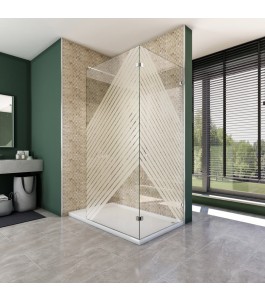 Walk In Dusche  - Almada 05 - Duschwand - Chrom - Bevels