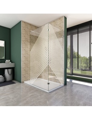 Walk In Dusche  - Almada 05 - Duschwand - Chrom - Bevels