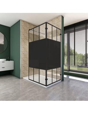 Walk In Dusche  - Amora 05 - Duschwand - Schwarz - Loft 4