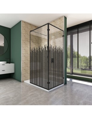 Walk In Dusche  - Amora 05 - Duschwand - Schwarz - Loft 6