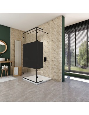 Walk In Dusche  - Amora 07 - Duschwand - Schwarz - Loft 3