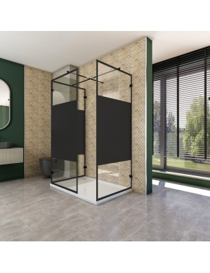 Walk In Dusche  - Amora 08 - Duschwand - Schwarz - Loft 3