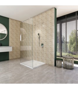 Walk In Dusche  - Almada 09 - Duschwand - Chrom - Klarglas