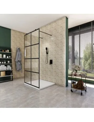 Walk In Dusche - Amora 09 - Duschwand - Schwarz - Loft 2