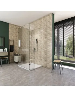 Walk In Dusche - Almada 10 - Duschwand - Chrom - Klarglas