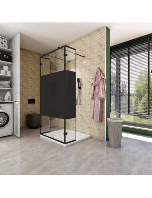 Walk In Dusche  - Amora 10 - Duschwand - Schwarz - Loft 3