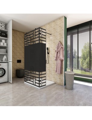 Walk In Dusche  - Amora 10 - Duschwand - Schwarz - Loft 5