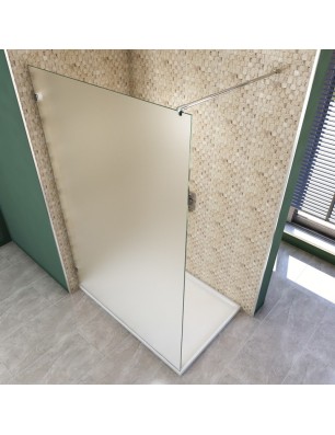 Walk In Dusche  - Almada 01 - Duschwand - Chrom - Satino