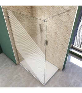 Walk In Dusche  - Almada 01 - Duschwand - Chrom - Bevels