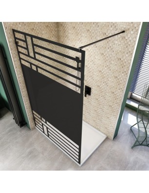 Walk In Dusche  - Amora 01 - Duschwand - Schwarz - Loft 5