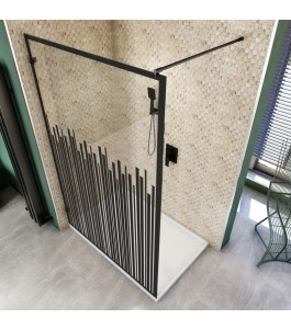 Walk In Dusche  - Amora 01 - Duschwand - Schwarz - Loft 6