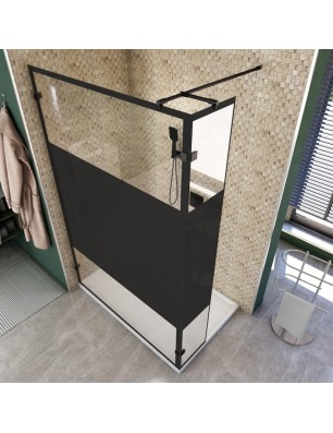 Walk In Dusche  - Amora 03 - Duschwand - Schwarz - Loft 3