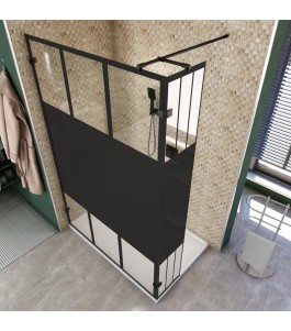 Walk In Dusche  - Amora 03 - Duschwand - Schwarz - Loft 4