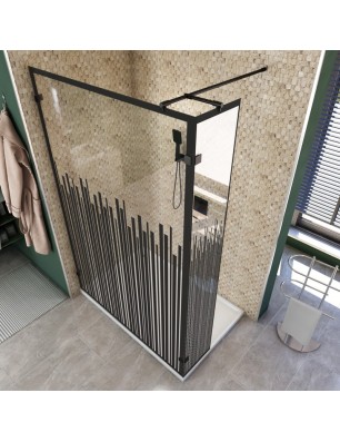Walk In Dusche  - Amora 03 - Duschwand - Schwarz - Loft 6