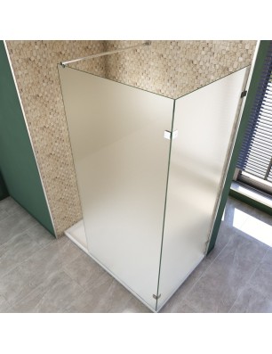 Walk In Dusche  - Almada 05 - Duschwand - Chrom - Satino