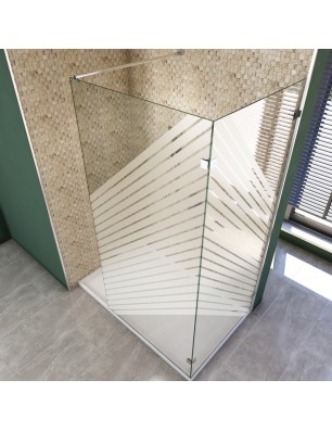 Walk In Dusche  - Almada 05 - Duschwand - Chrom - Bevels