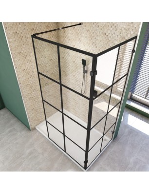 Walk In Dusche  - Amora 05 - Duschwand - Schwarz - Loft 2