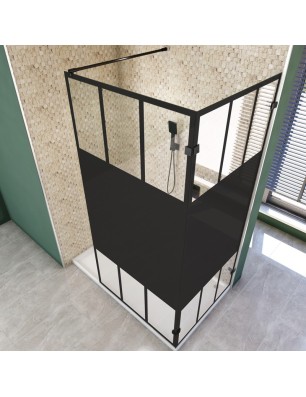 Walk In Dusche  - Amora 05 - Duschwand - Schwarz - Loft 4