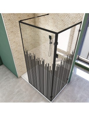 Walk In Dusche  - Amora 05 - Duschwand - Schwarz - Loft 6