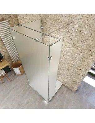 Walk In Dusche - Almada 07 - Duschwand - Chrom - Satino