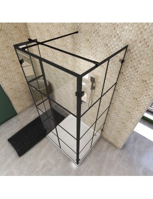 Walk In Dusche  - Amora 07 - Duschwand - Schwarz - Loft 2