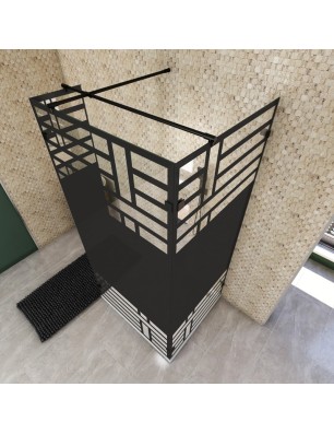 Walk In Dusche  - Amora 07 - Duschwand - Schwarz - Loft 5