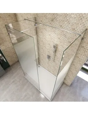 Walk In Dusche - Almada 08 - Duschwand - Chrom - Blinds